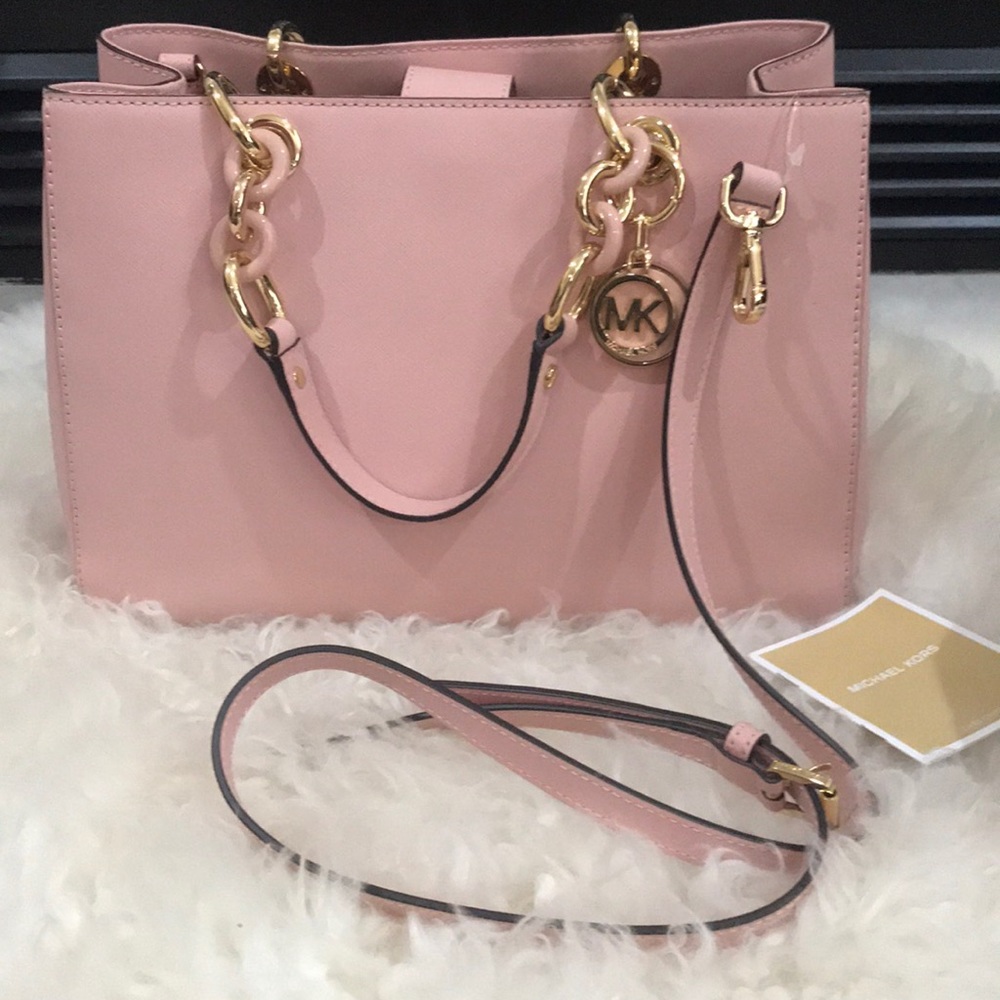 NWOT Michael Kors satchel chain handle gold blush - Picture 3 of 8
